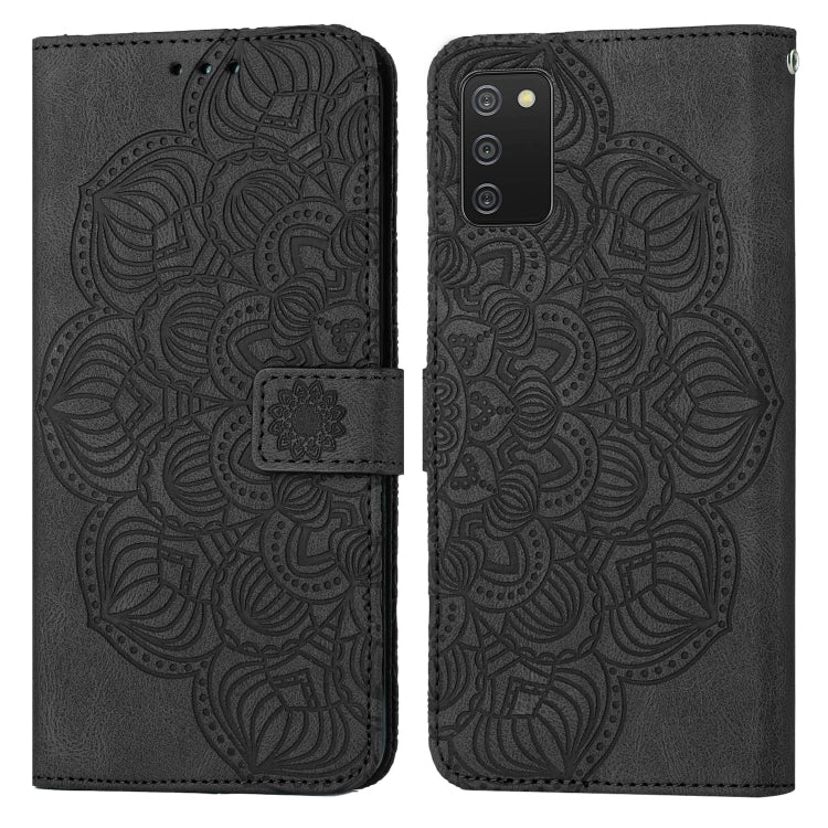 For Samsung Galaxy A02s 166mm Mandala Embossed Flip Leather Phone Case