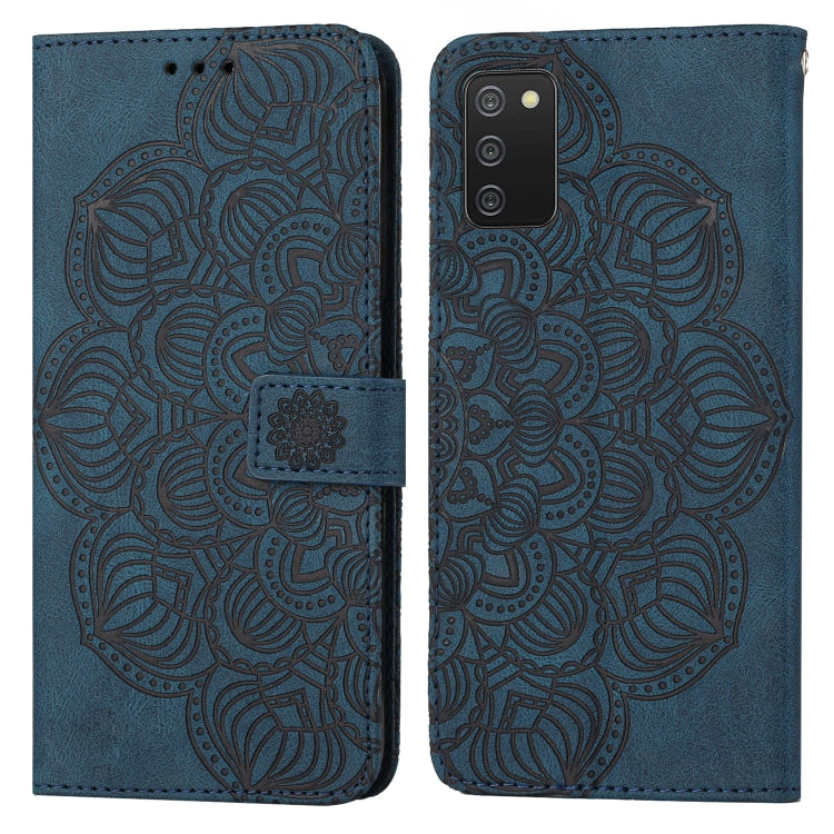 For Samsung Galaxy A02s 166mm Mandala Embossed Flip Leather Phone Case
