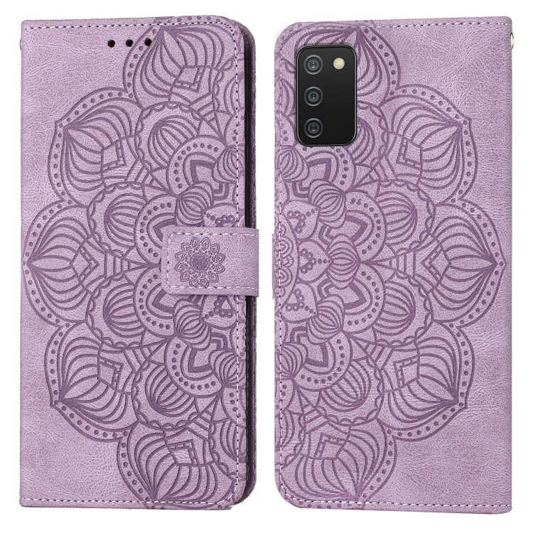 For Samsung Galaxy A03s 164mm Mandala Embossed Flip Leather Phone Case