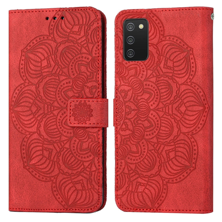For Samsung Galaxy A03s 166mm Mandala Embossed Flip Leather Phone Case