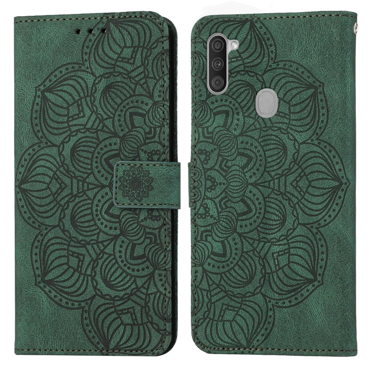 For Samsung Galaxy A11 Mandala Embossed Flip Leather Phone Case