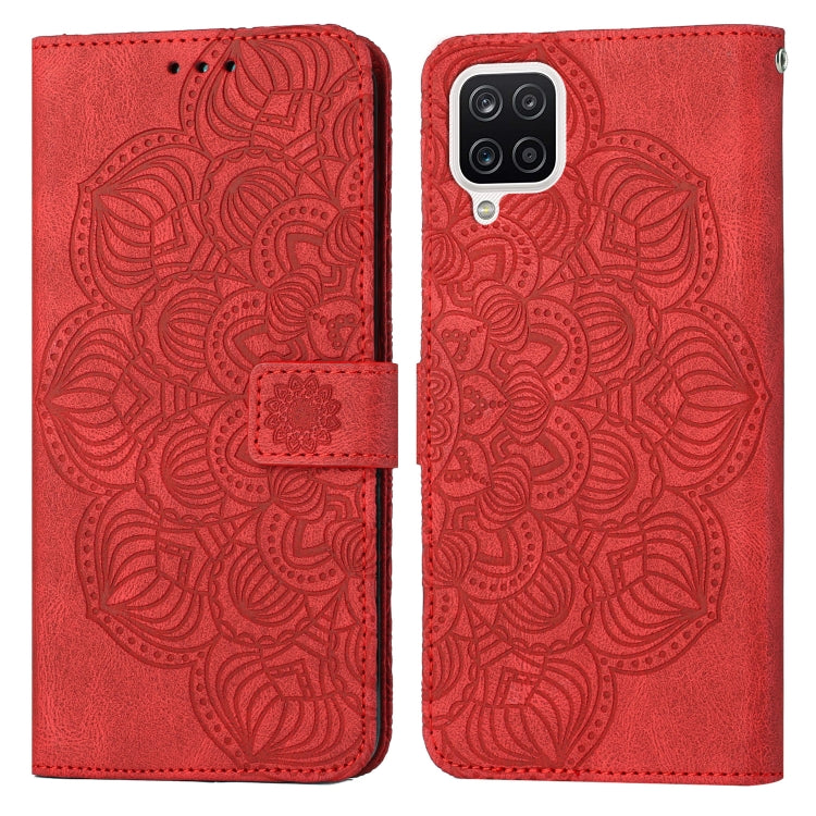 For Samsung Galaxy A12 Mandala Embossed Flip Leather Phone Case