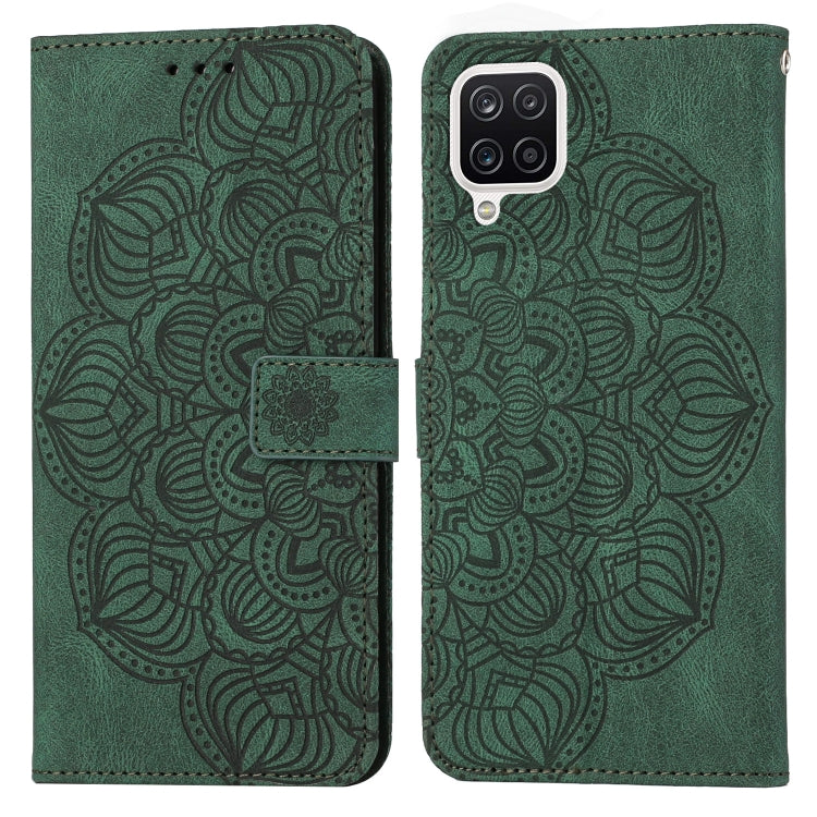 For Samsung Galaxy A12 Mandala Embossed Flip Leather Phone Case