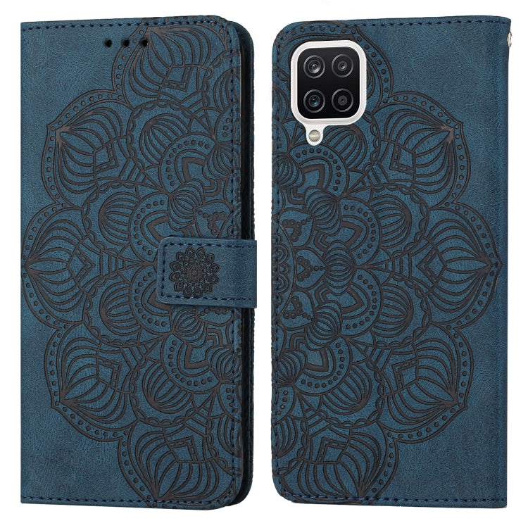 For Samsung Galaxy A12 Mandala Embossed Flip Leather Phone Case