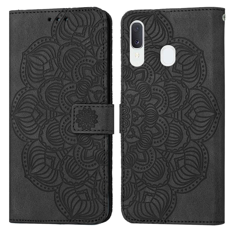 For Samsung Galaxy A20 / A30 Mandala Embossed Flip Leather Phone Case