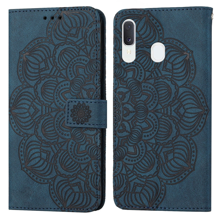For Samsung Galaxy A20e Mandala Embossed Flip Leather Phone Case