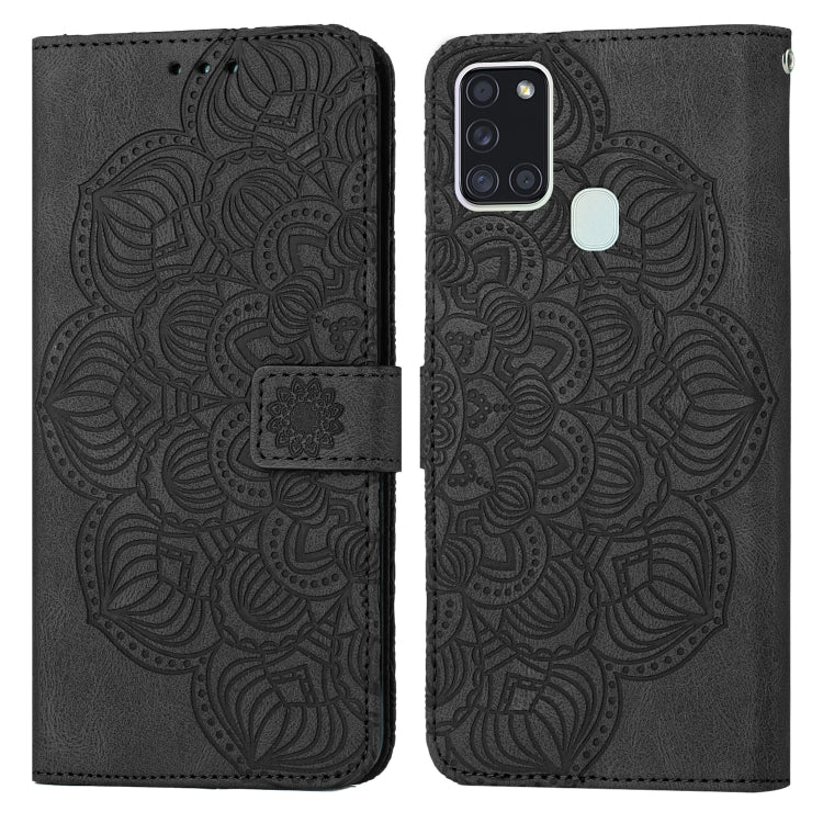 For Samsung Galaxy A21s Mandala Embossed Flip Leather Phone Case