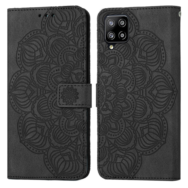 For Samsung Galaxy A22 4G Mandala Embossed Flip Leather Phone Case