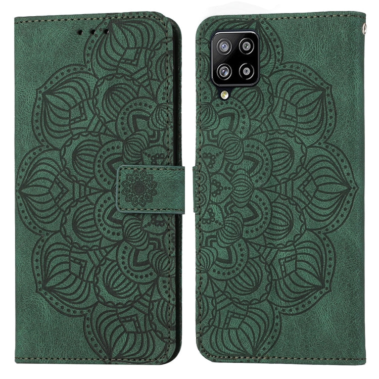 For Samsung Galaxy A22 4G Mandala Embossed Flip Leather Phone Case