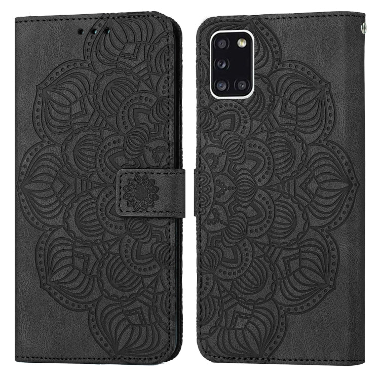 For Samsung Galaxy A31 Mandala Embossed Flip Leather Phone Case