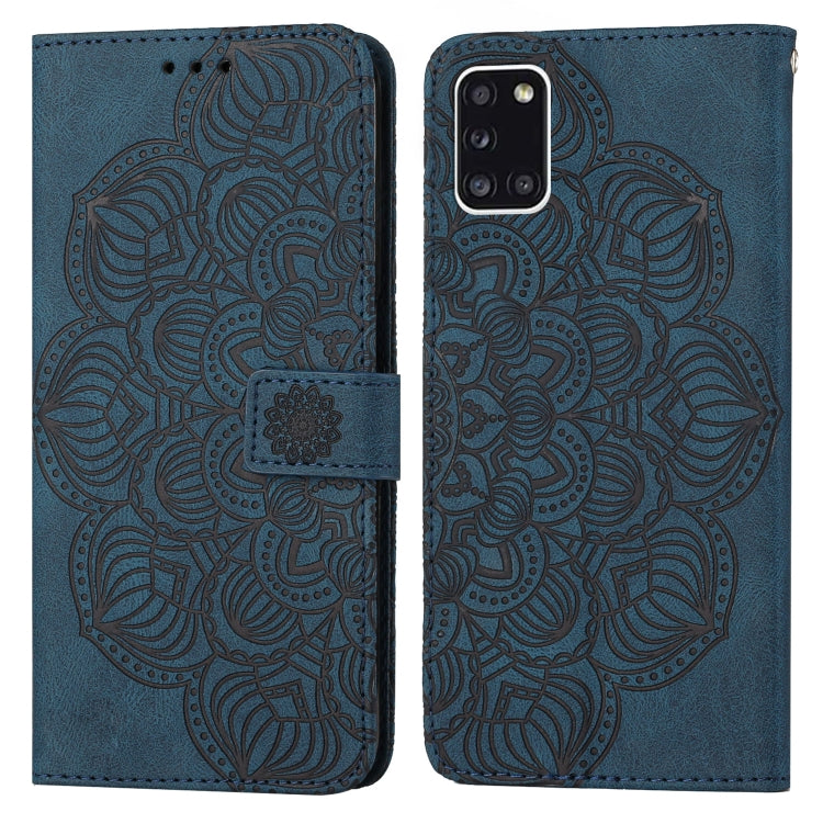 For Samsung Galaxy A31 Mandala Embossed Flip Leather Phone Case