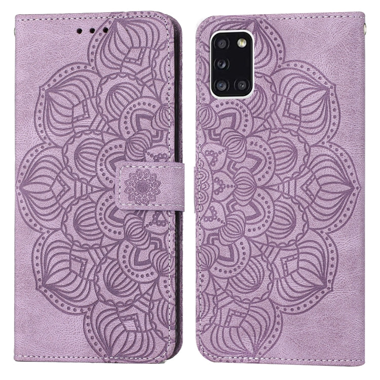For Samsung Galaxy A31 Mandala Embossed Flip Leather Phone Case