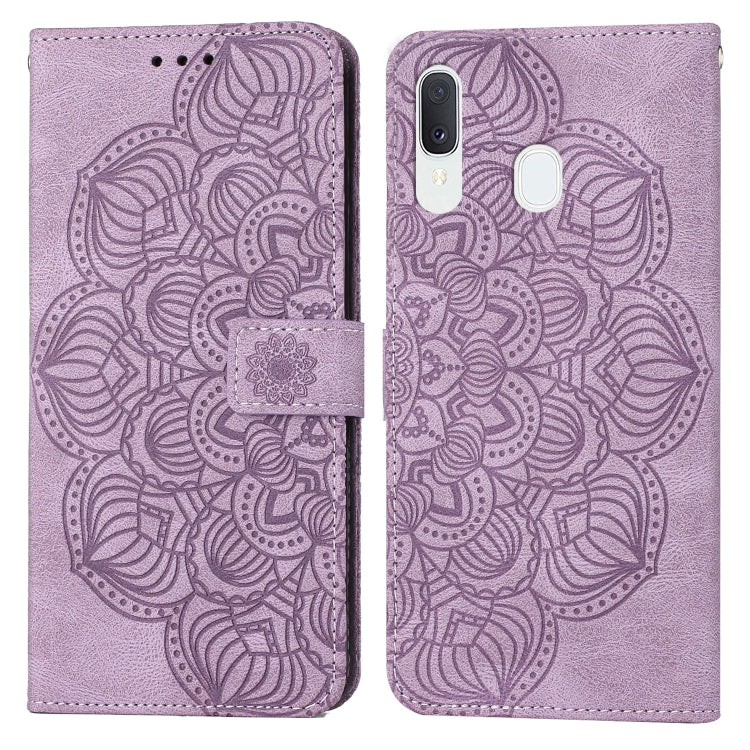 For Samsung Galaxy A40 Mandala Embossed Flip Leather Phone Case