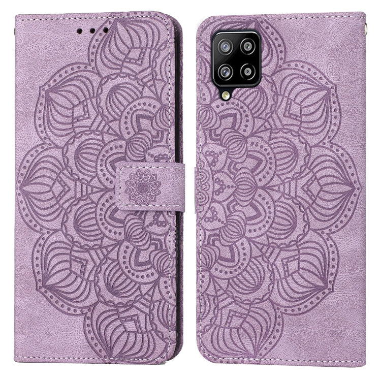 For Samsung Galaxy A42 5G Mandala Embossed Flip Leather Phone Case