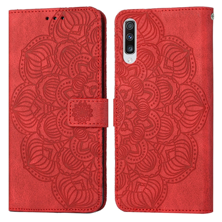 For Samsung Galaxy A50 Mandala Embossed Flip Leather Phone Case