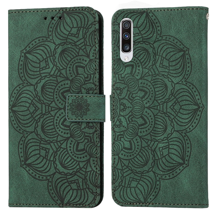 For Samsung Galaxy A70 Mandala Embossed Flip Leather Phone Case