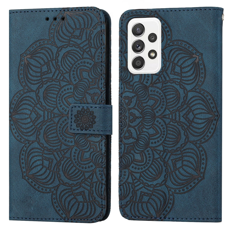 For Samsung Galaxy A73 Mandala Embossed Flip Leather Phone Case