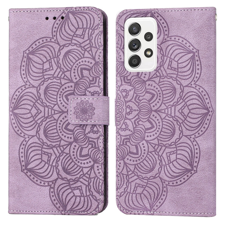 For Samsung Galaxy A73 Mandala Embossed Flip Leather Phone Case