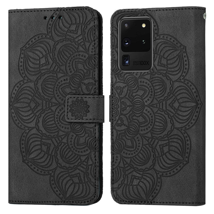For Samsung Galaxy S20 Ultra Mandala Embossed Flip Leather Phone Case