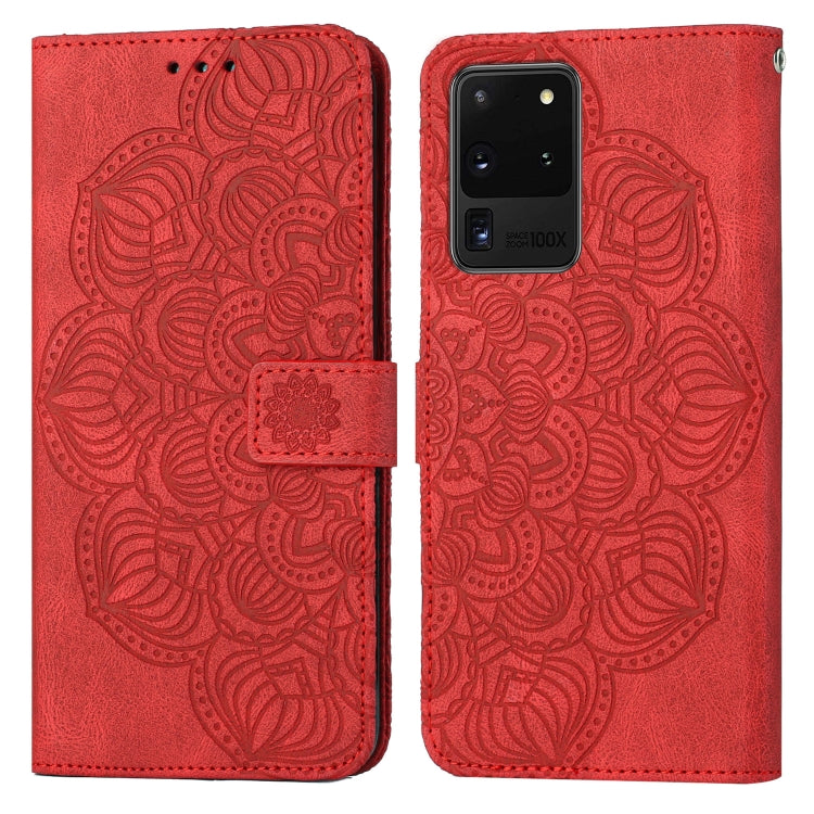 For Samsung Galaxy S20 Ultra Mandala Embossed Flip Leather Phone Case