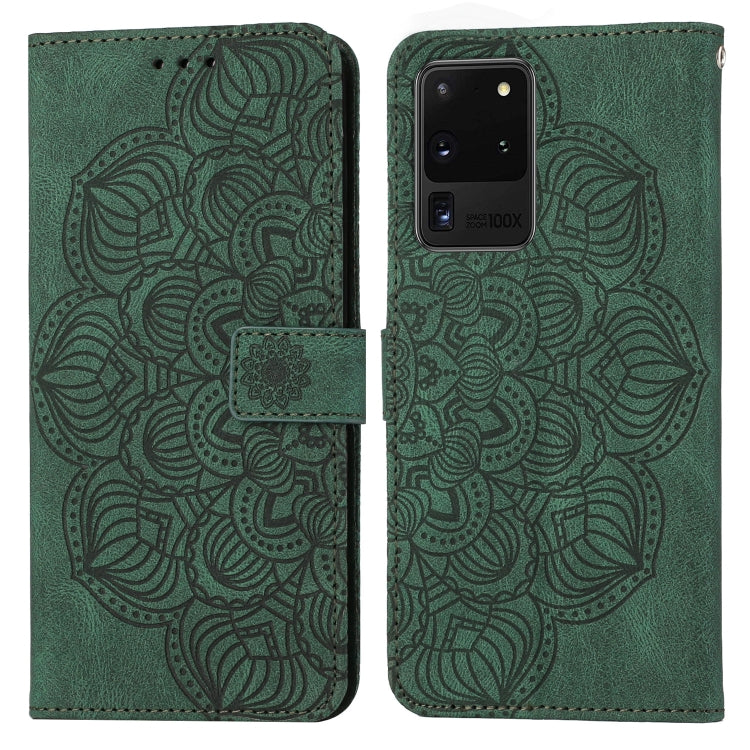 For Samsung Galaxy S20 Ultra Mandala Embossed Flip Leather Phone Case