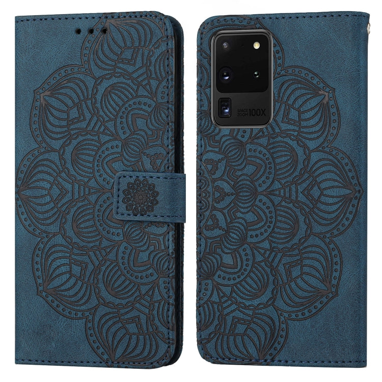 For Samsung Galaxy S20 Ultra Mandala Embossed Flip Leather Phone Case