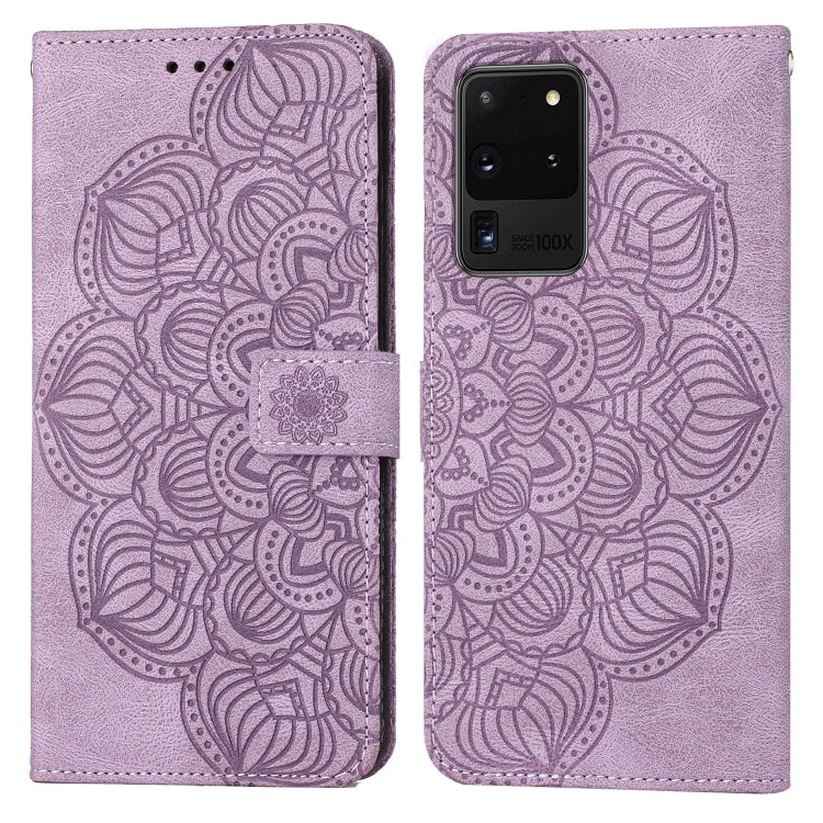 For Samsung Galaxy S20 Ultra Mandala Embossed Flip Leather Phone Case
