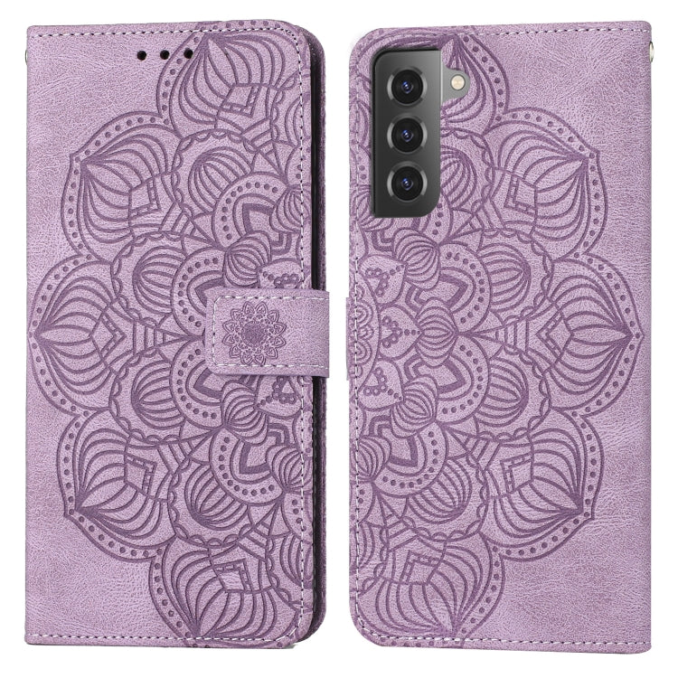 For Samsung Galaxy S21 5G Mandala Embossed Flip Leather Phone Case