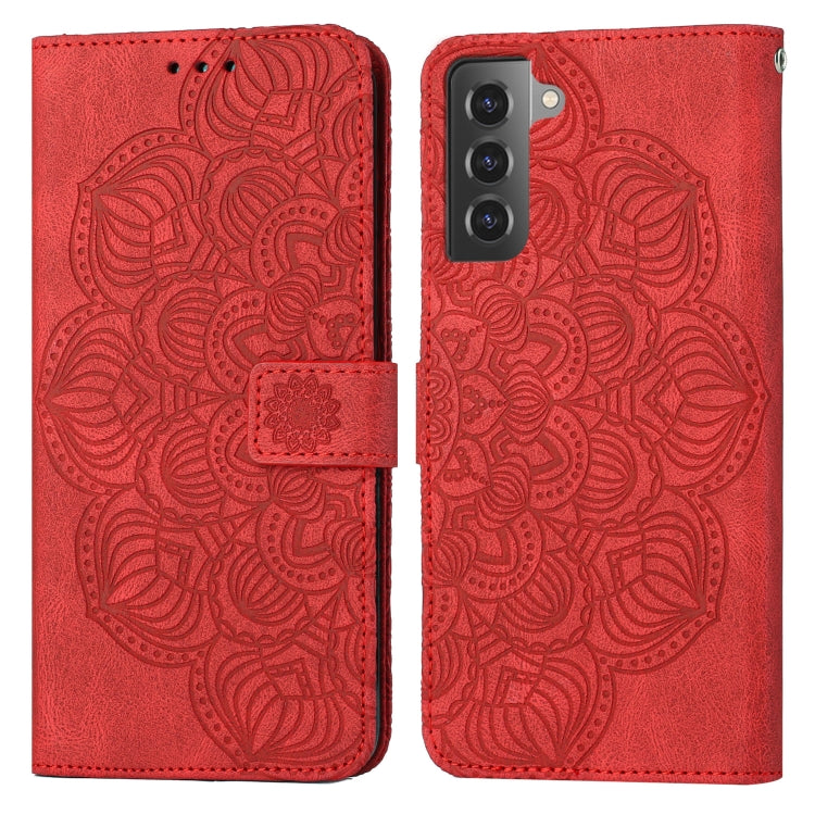 For Samsung Galaxy S21+ 5G Mandala Embossed Flip Leather Phone Case