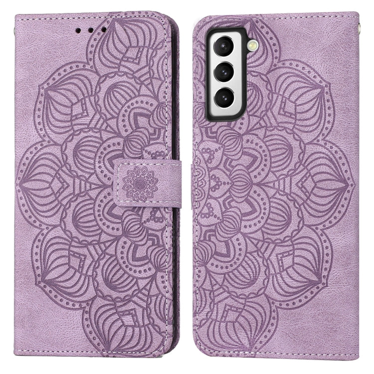 For Samsung Galaxy S22+ 5G Mandala Embossed Flip Leather Phone Case