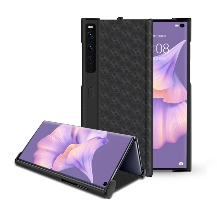 For Huawei Mate Xs 2 Soft Texture Leather Phone Case with Holder(Black)