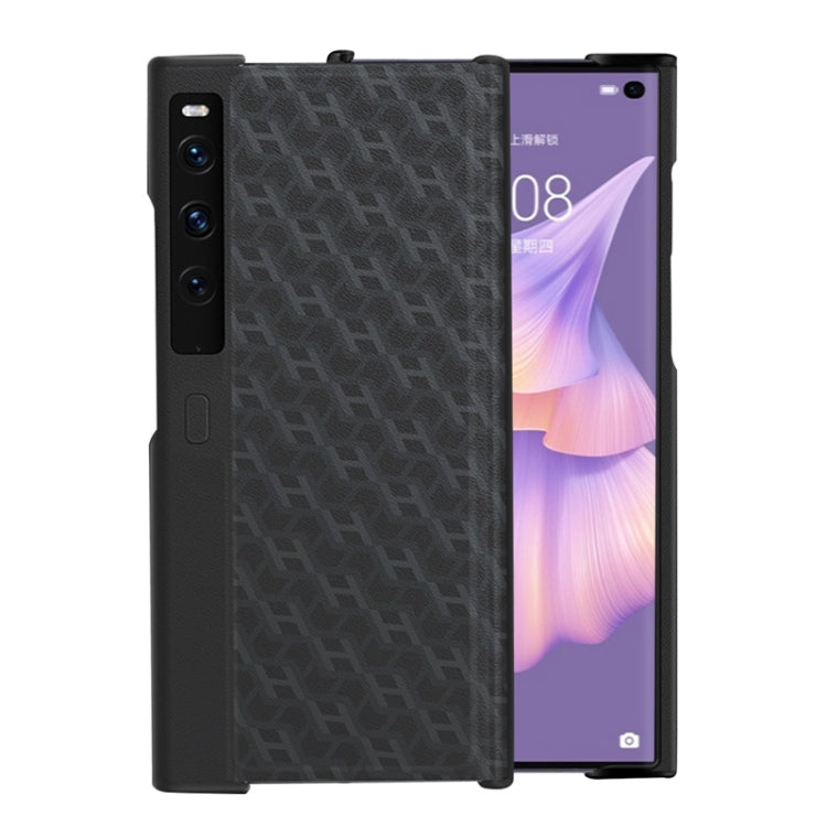 For Huawei Mate Xs 2 Soft Texture Leather Phone Case with Holder(Black)
