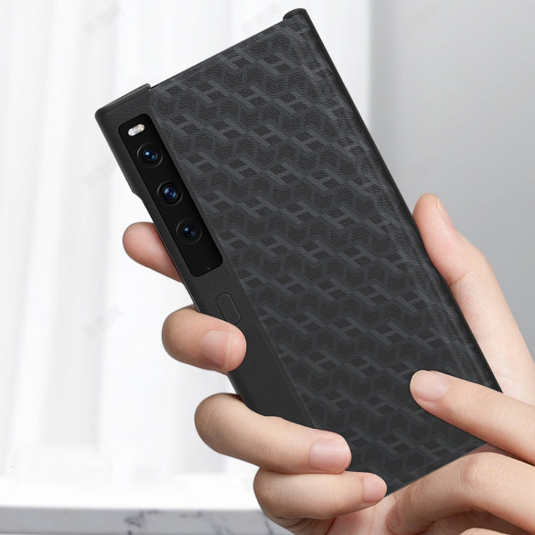 For Huawei Mate Xs 2 Soft Texture Leather Phone Case with Holder(Black)