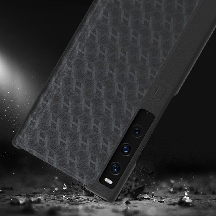 For Huawei Mate Xs 2 Soft Texture Leather Phone Case with Holder(Black)