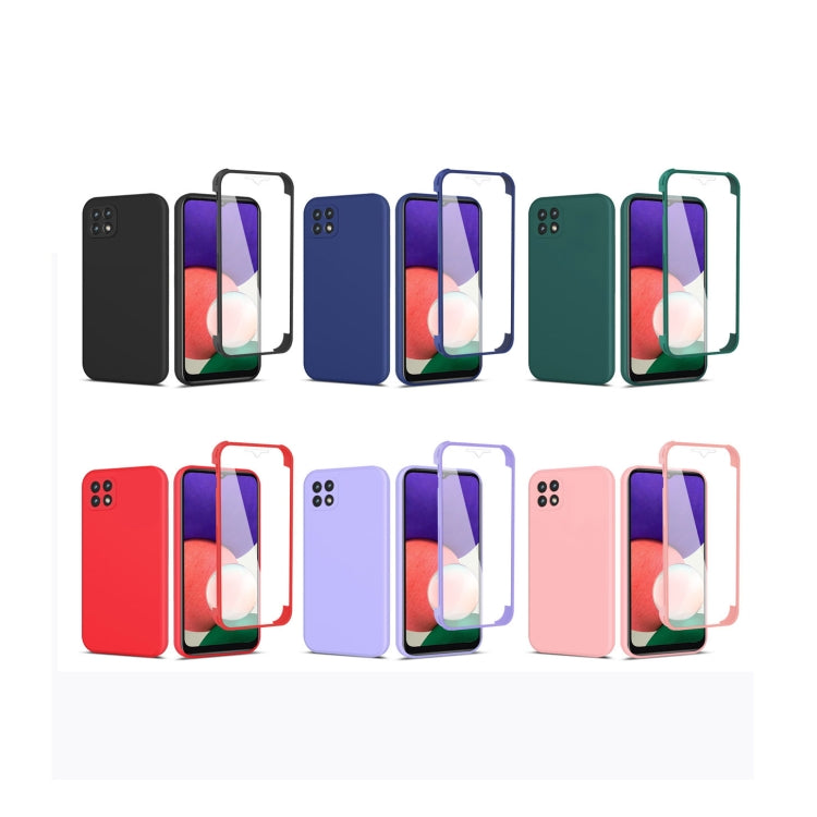 For Samsung Galaxy A22 5G Imitation Liquid Silicone 360 Full Body Phone Case