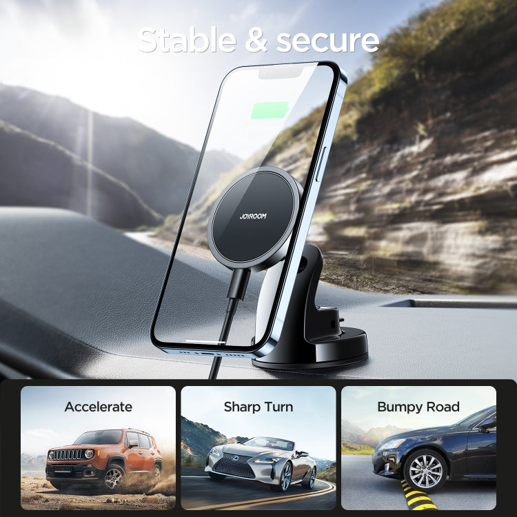 JOYROOM JR-ZS240 Car Dashboard 15W Magnetic Wireless Charger Phone Holder(Black)