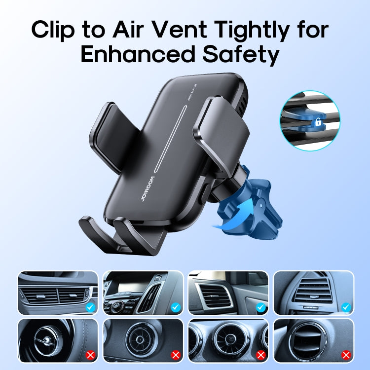 JOYROOM JR-ZS245 Car Air Outlet 15W Wireless Charger Phone Holder(Black)