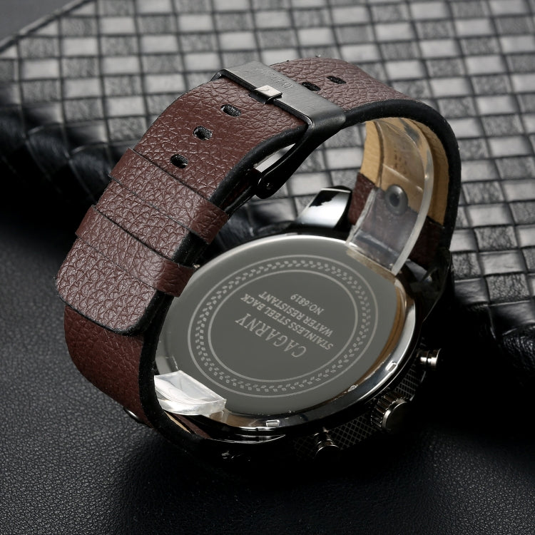 CAGARNY 6819 Multifunctional Dual Time Zone Quartz Business Sport Watch for Men