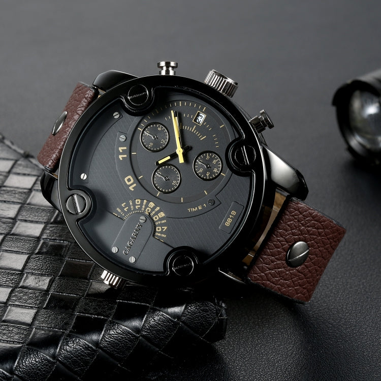CAGARNY 6819 Multifunctional Dual Time Zone Quartz Business Sport Watch for Men