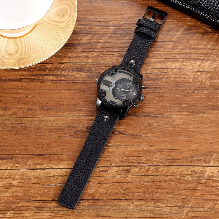 CAGARNY 6819 Multifunctional Dual Time Zone Quartz Business Sport Watch for Men