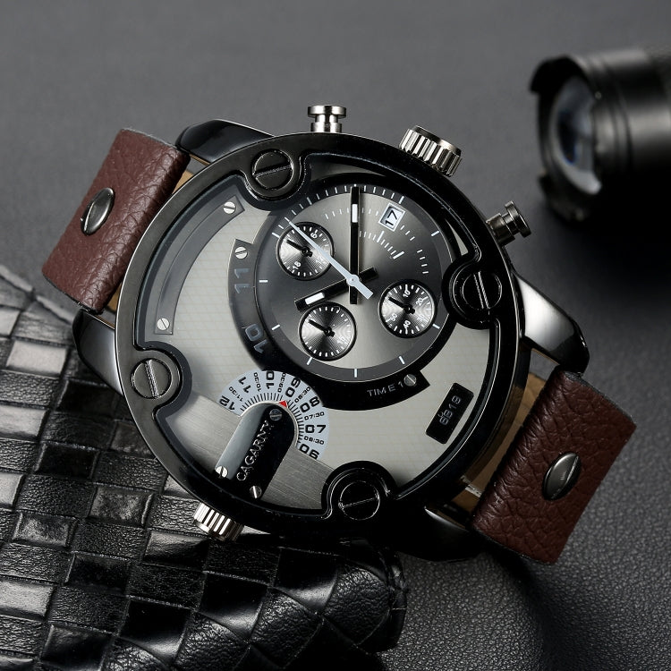 CAGARNY 6819 Multifunctional Dual Time Zone Quartz Business Sport Watch for Men