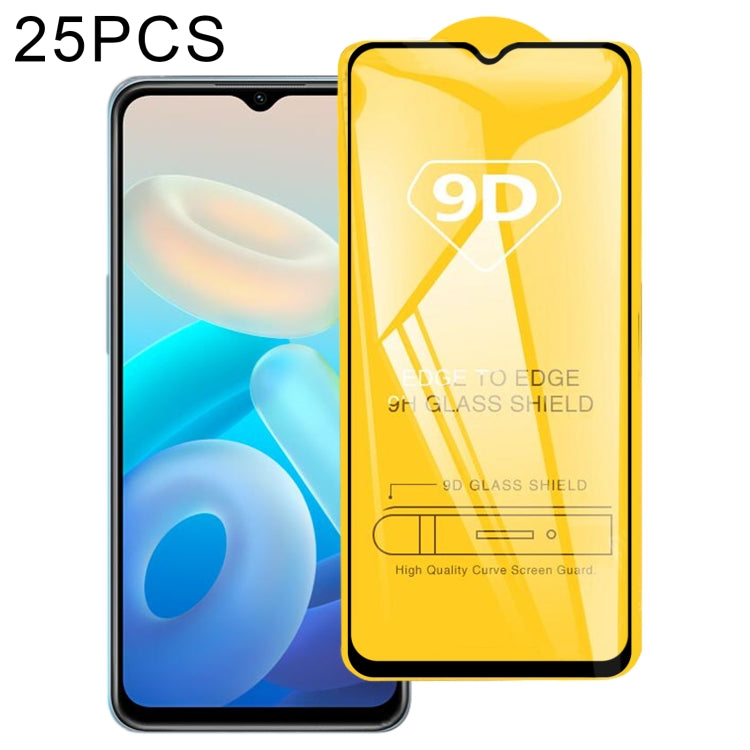 25 PCS 9D Full Glue Screen Tempered Glass Film For vivo Y72T / iQOO Z5x / iQOO Z6x / Y73t / Y75s