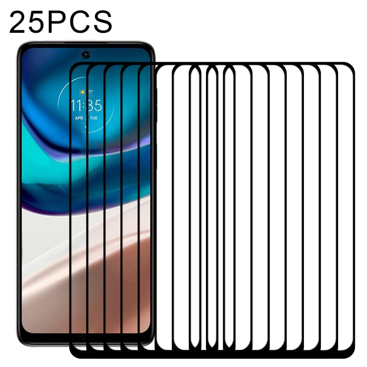 25 PCS Full Glue Cover Screen Protector Tempered Glass Film For Motorola Moto G42