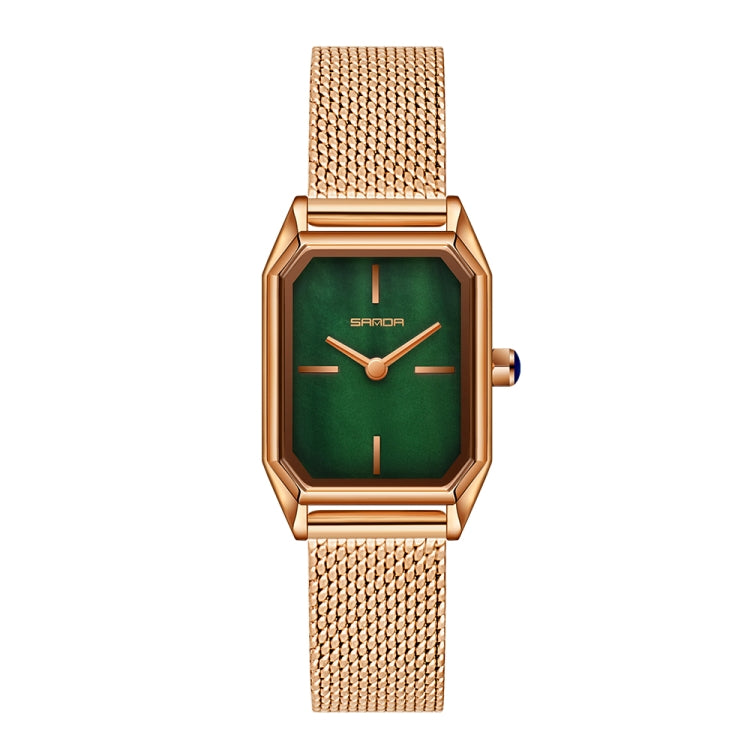 SANDA 1096 Bold Octagonal Dial Waterproof Lady Watch, Style:Mesh Band