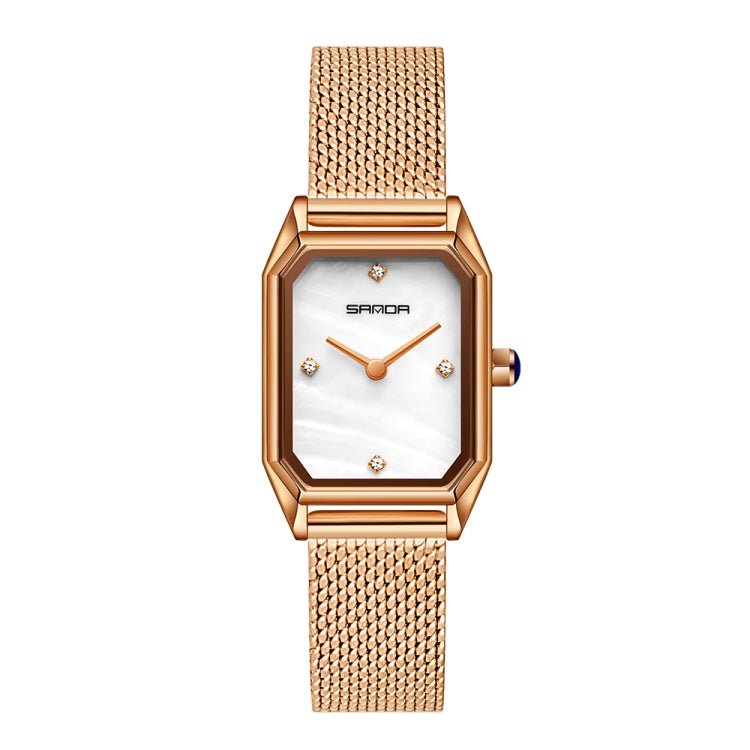 SANDA 1096 Bold Octagonal Dial Waterproof Lady Watch, Style:Mesh Band