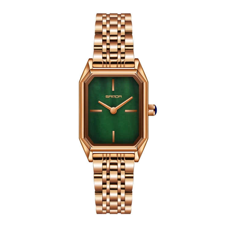 SANDA 1096 Bold Octagonal Dial Waterproof Lady Watch, Style:Steel Band