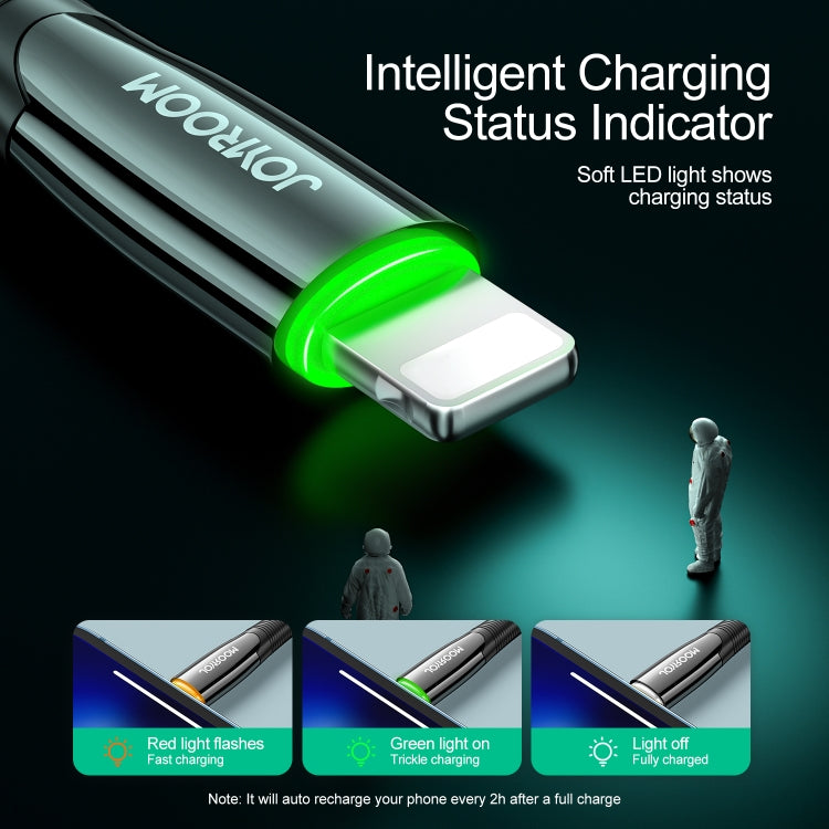 JOYROOM S-1224K7 USB to 8 Pin Intelligent Power-Off Sync Data Cable, Cable Length: 1.2m(Black)