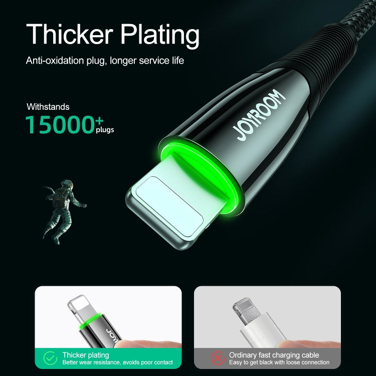 JOYROOM S-1224K7 USB to 8 Pin Intelligent Power-Off Sync Data Cable, Cable Length: 1.2m(Black)