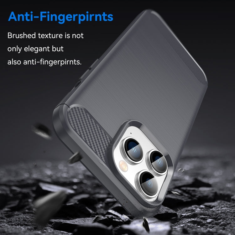 For iPhone 14 Pro Max Brushed Texture Carbon Fiber TPU Phone Case