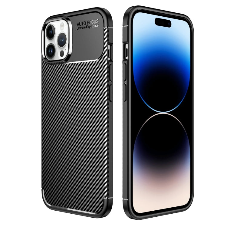 For iPhone 14 Pro Max Carbon Fiber Texture TPU Phone Case